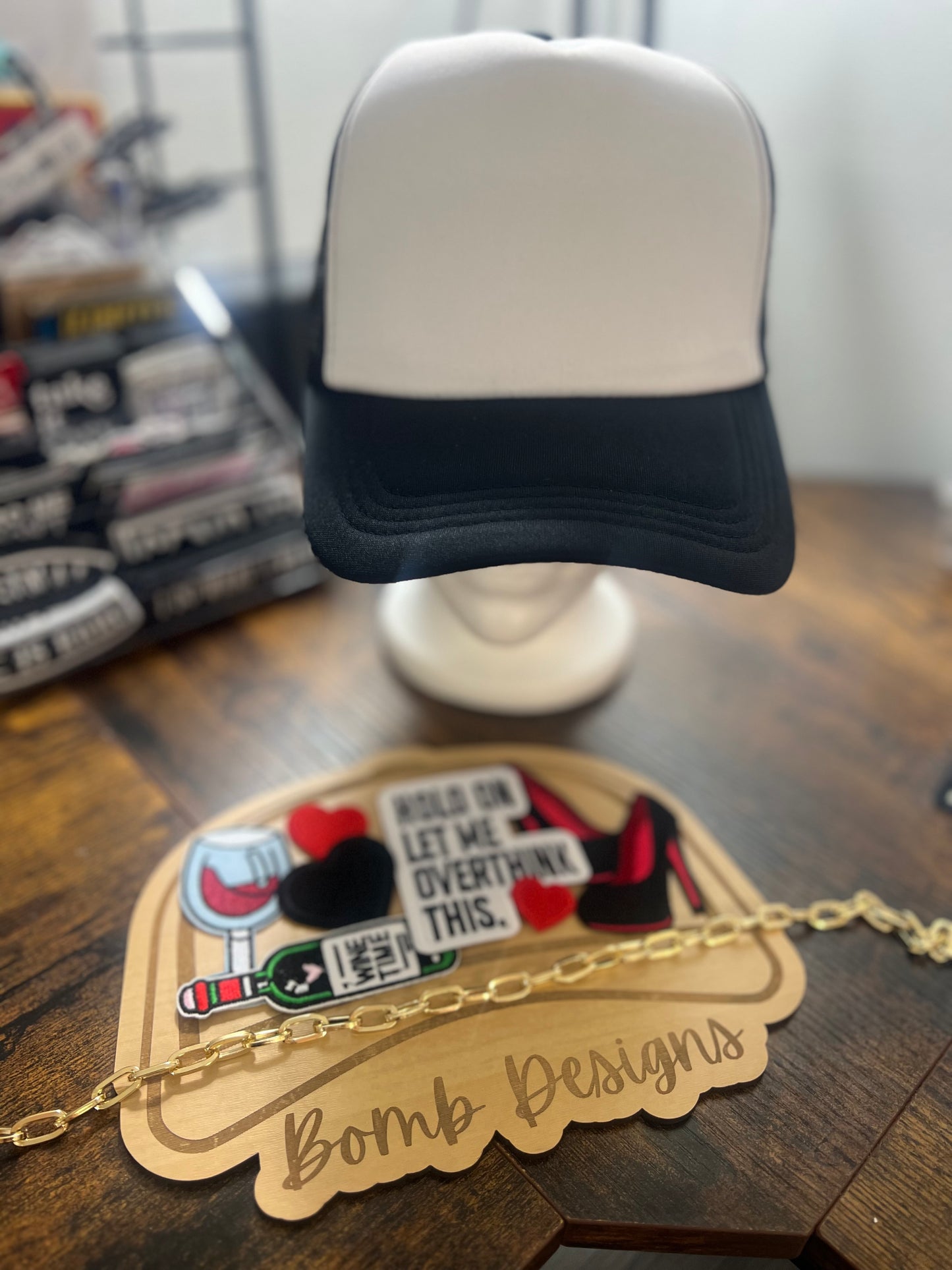 Overthinker | Custom Trucker Hat (black/white)