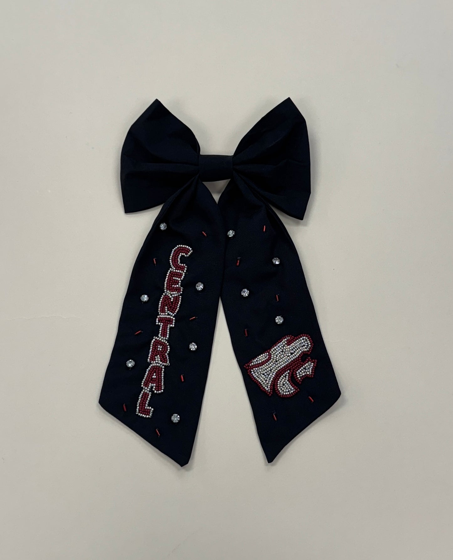 Central Wildcats | Beaded Hair Bow (Black)