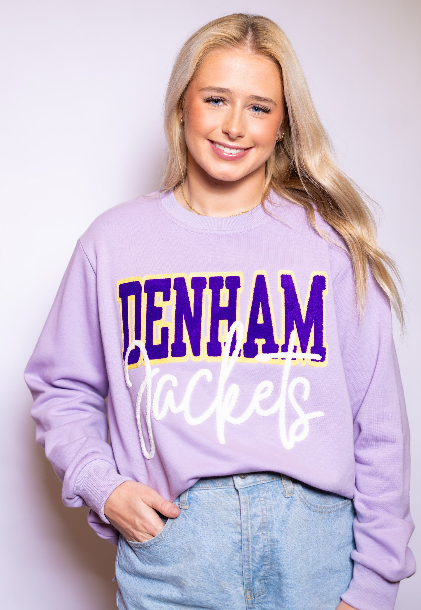 Denham Jackets | Women's Chenille Embroidery Sweatshirt (Lavender)