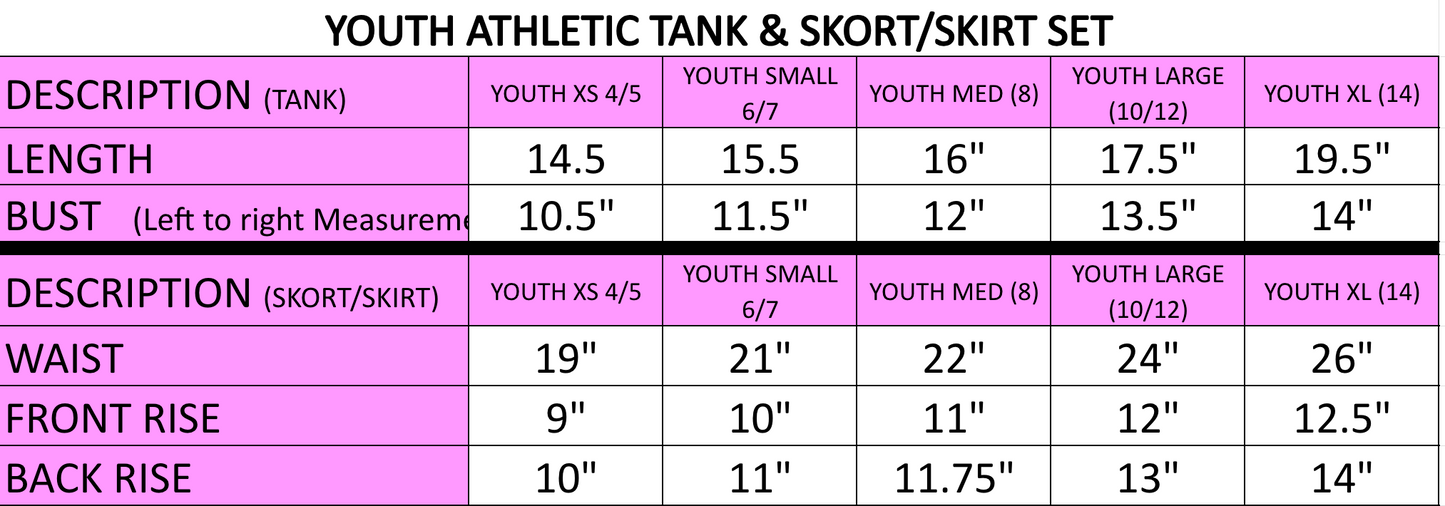 **PRE-ORDER ONLY** Live Oak Eagles | Girl's Athletic Tank & Skort Set (Black)