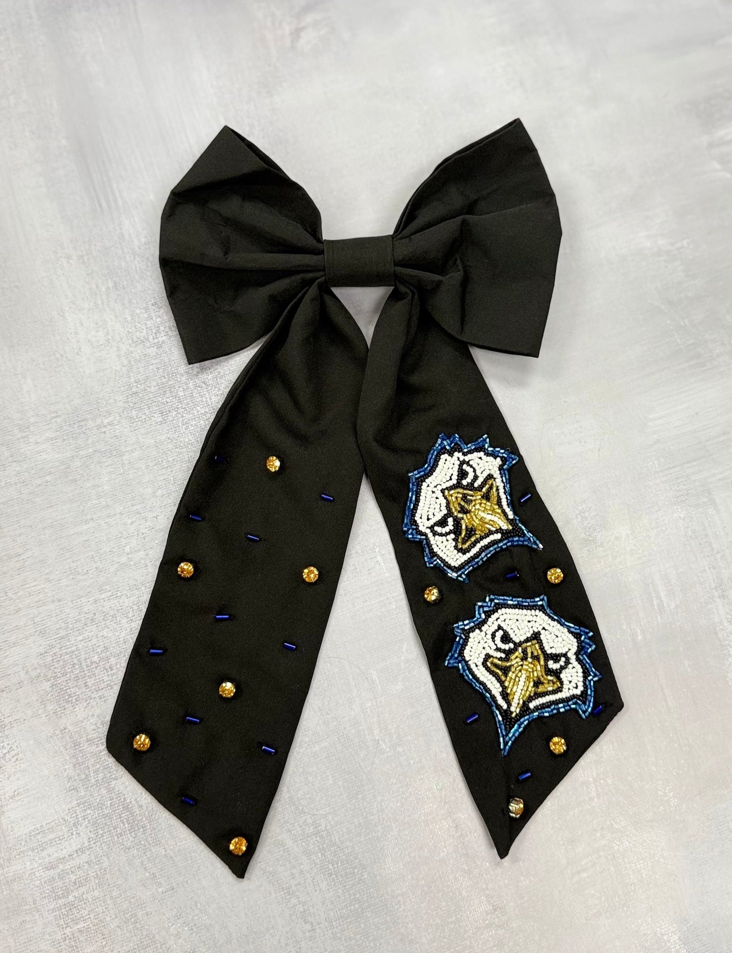 Live Oak | Beaded Hair Bow (Black)