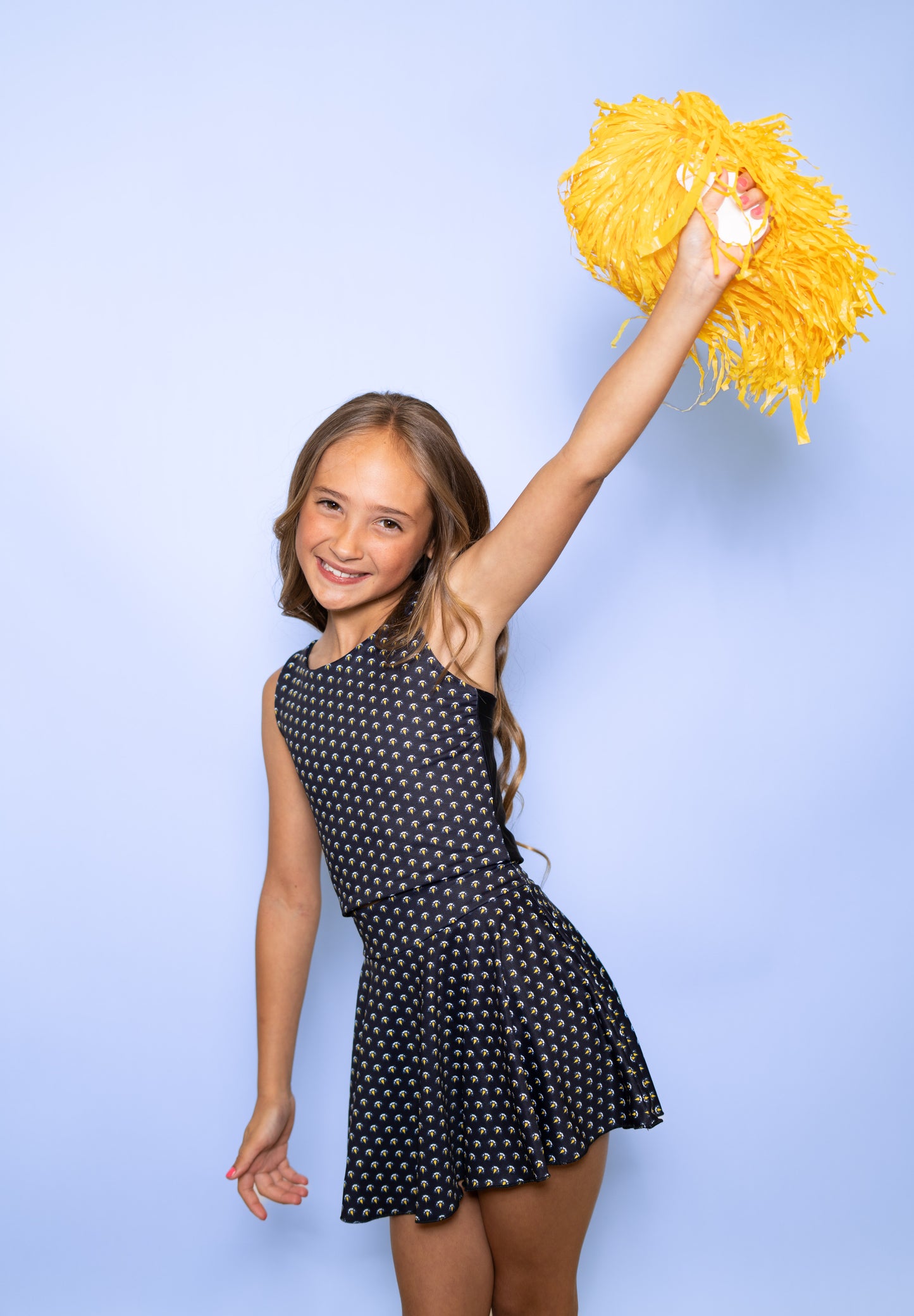 **PRE-ORDER ONLY** Live Oak Eagles | Girl's Athletic Tank & Skort Set (Black)