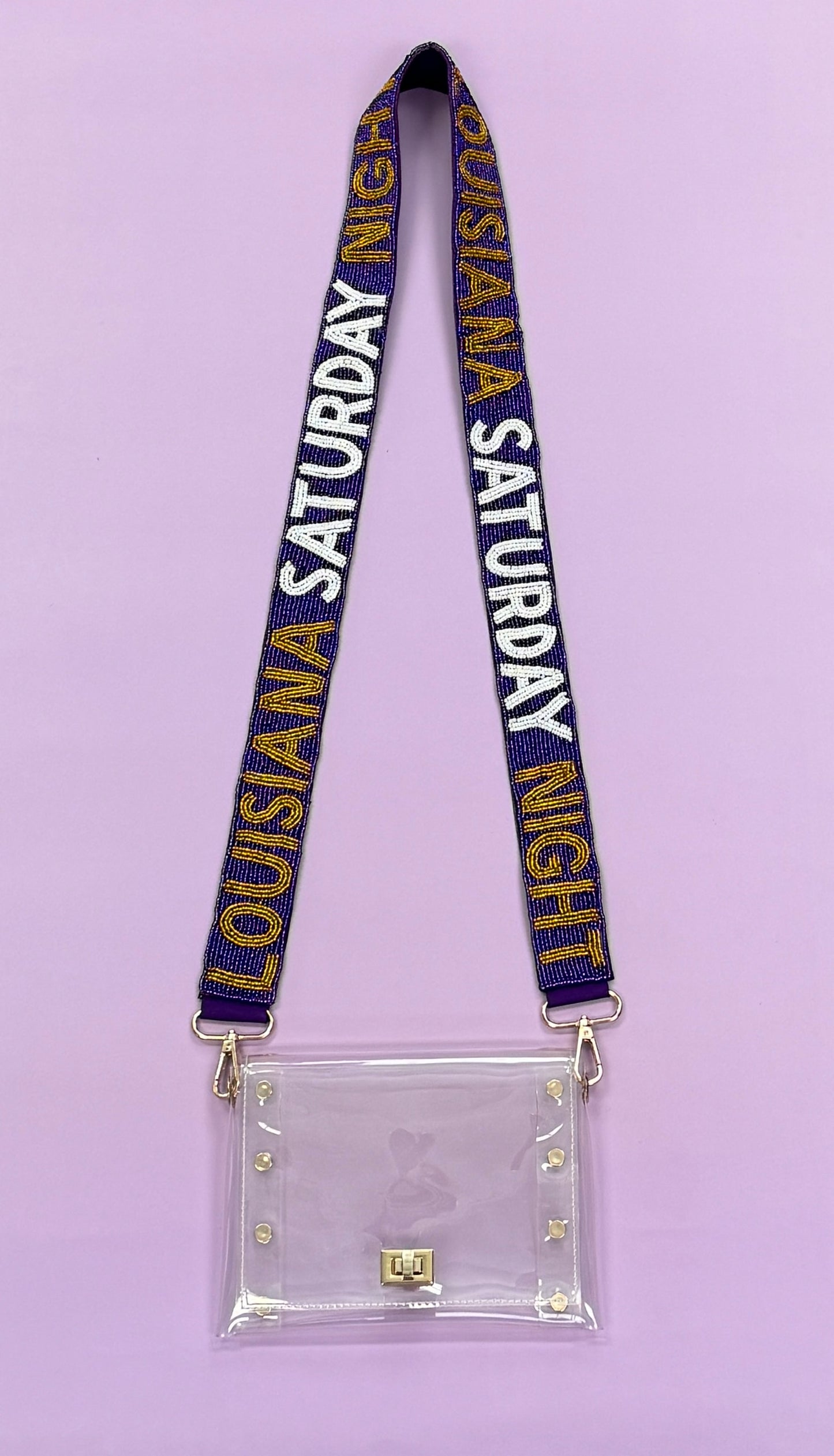 Louisiana Saturday Night | Custom Beaded Purse Strap (PURPLE)