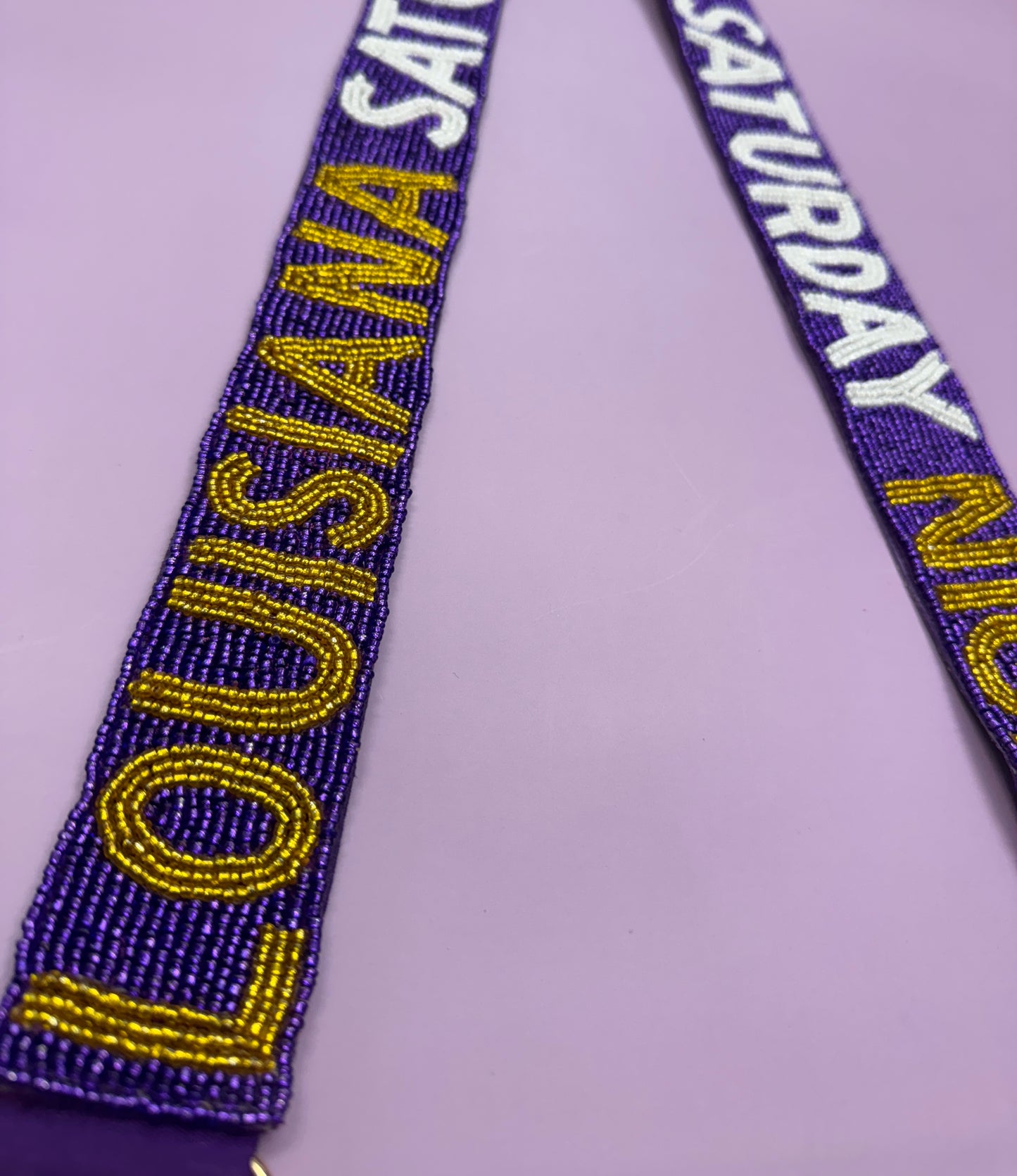 Louisiana Saturday Night | Custom Beaded Purse Strap (PURPLE)