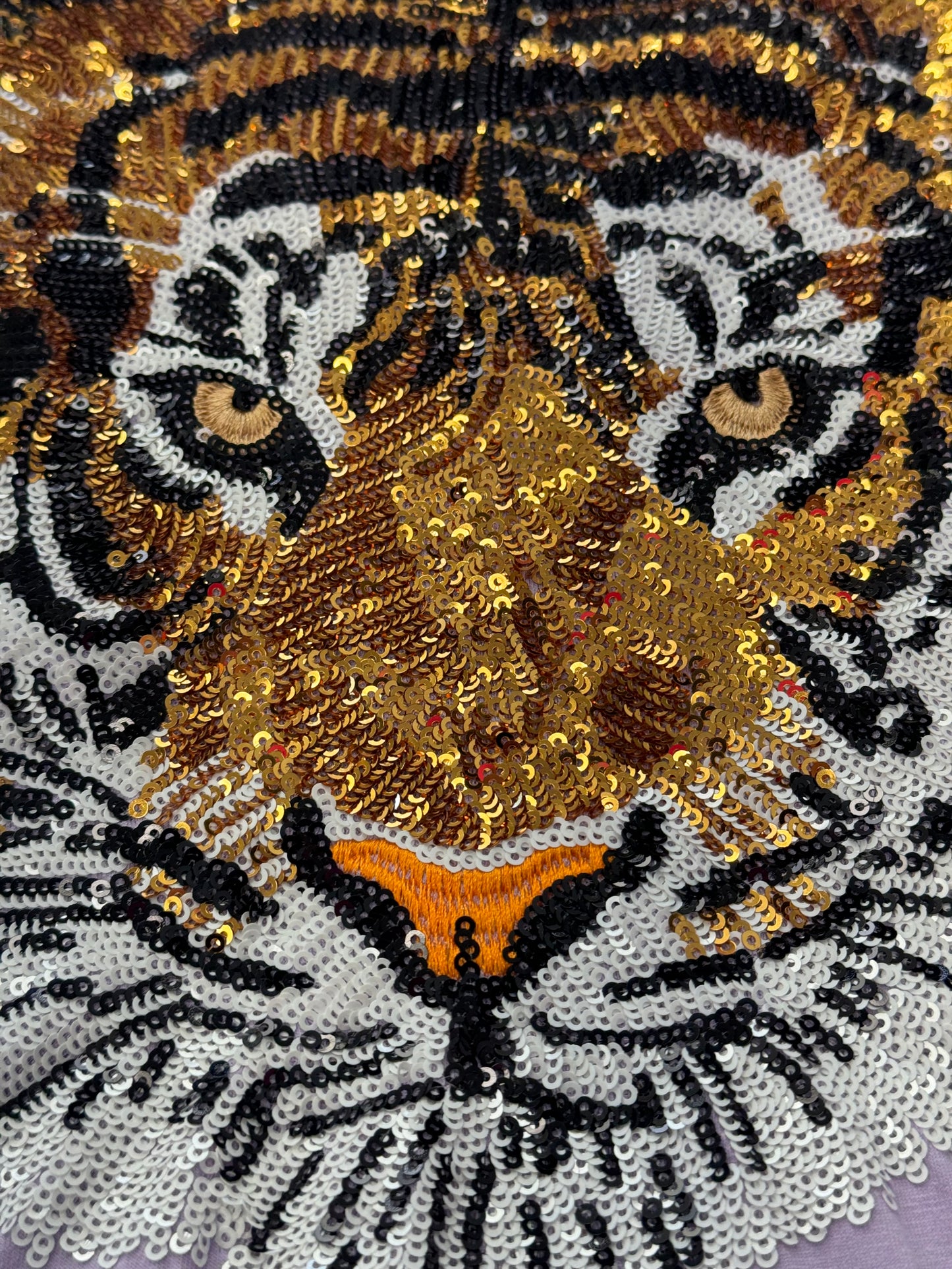 Geauxlden | Women's Sequin Design Tiger Tee (Lavender)