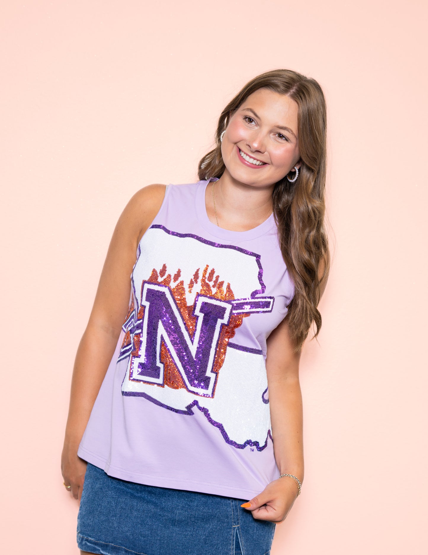 **PRE-ORDER ONLY** Wholesale | Northwestern State University (Licensed) | Women's Sequin Design (Lavender)