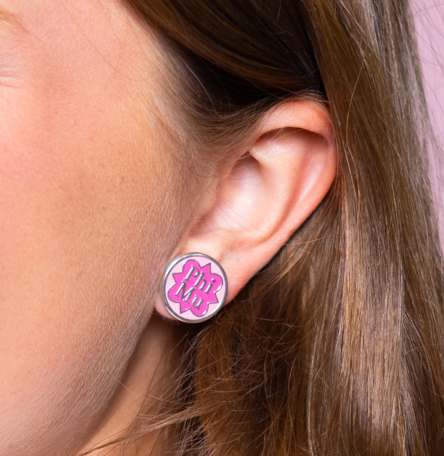 Wholesale | Phi Mu (Licensed Greek) | Earrings (Silver)