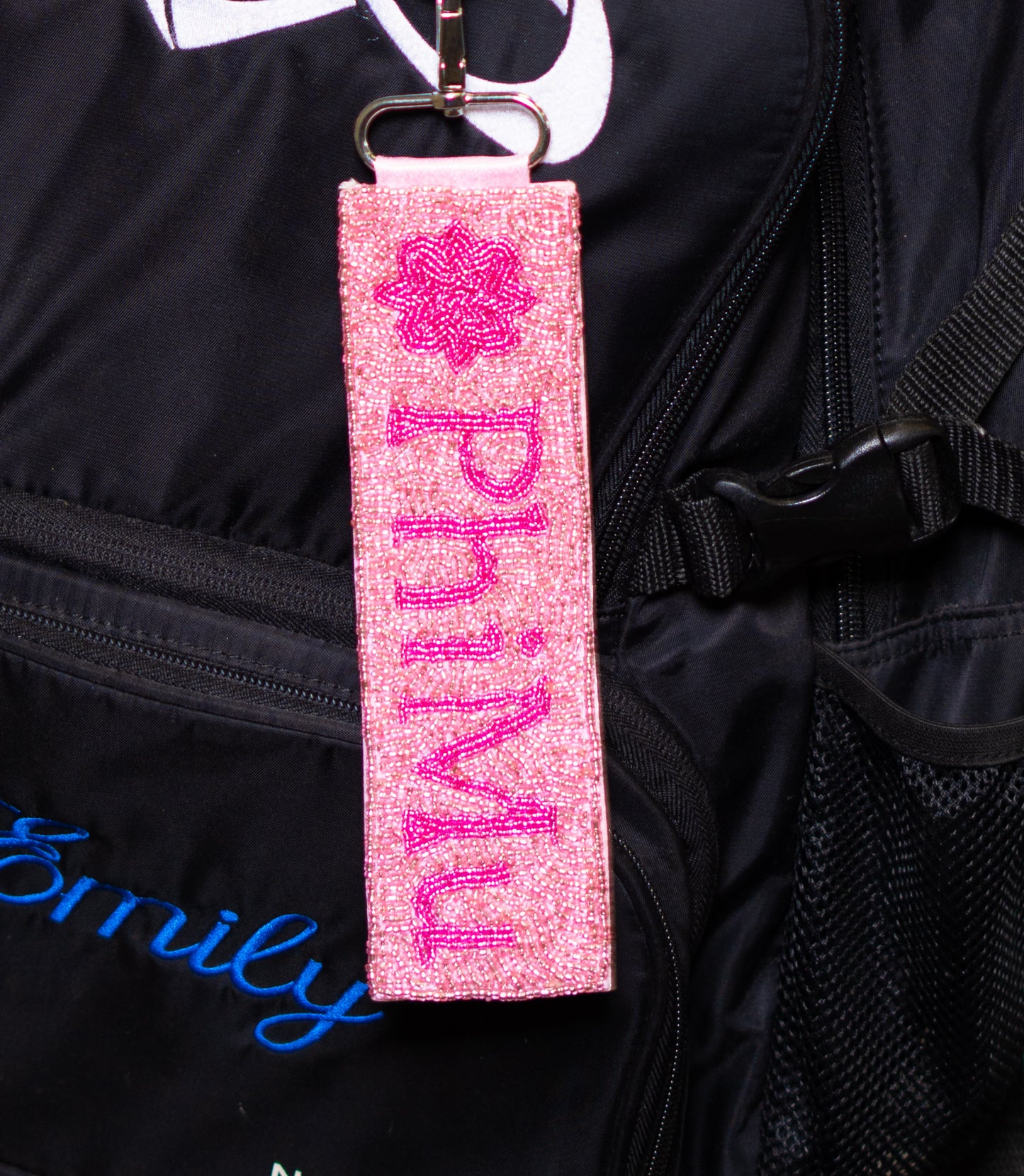 Wholesale | Phi Mu (Licensed Greek) | Beaded Bag Tag (Pink)