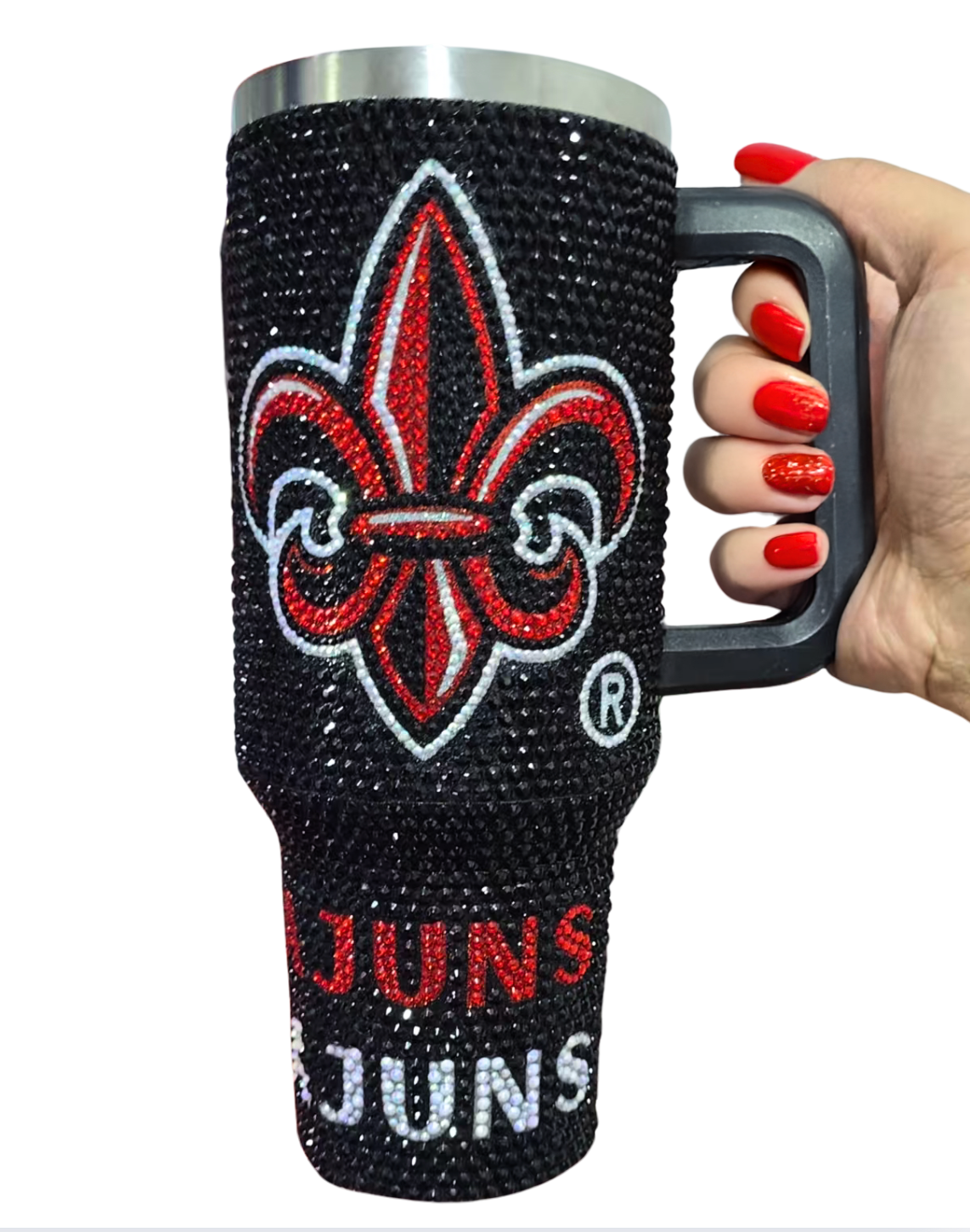 University of Louisiana at Lafayette Ragin Cajuns (Licensed) | Stainless Steel Rhinestone Cup