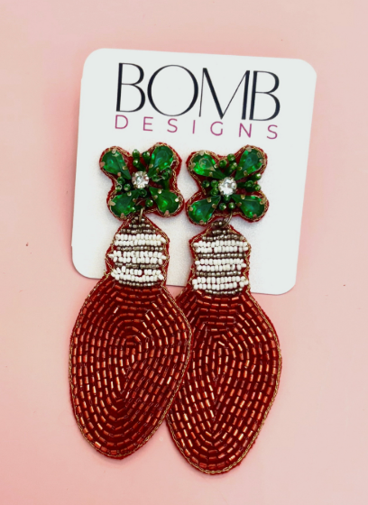 Christmas Lights Earrings | Custom Beaded Earrings