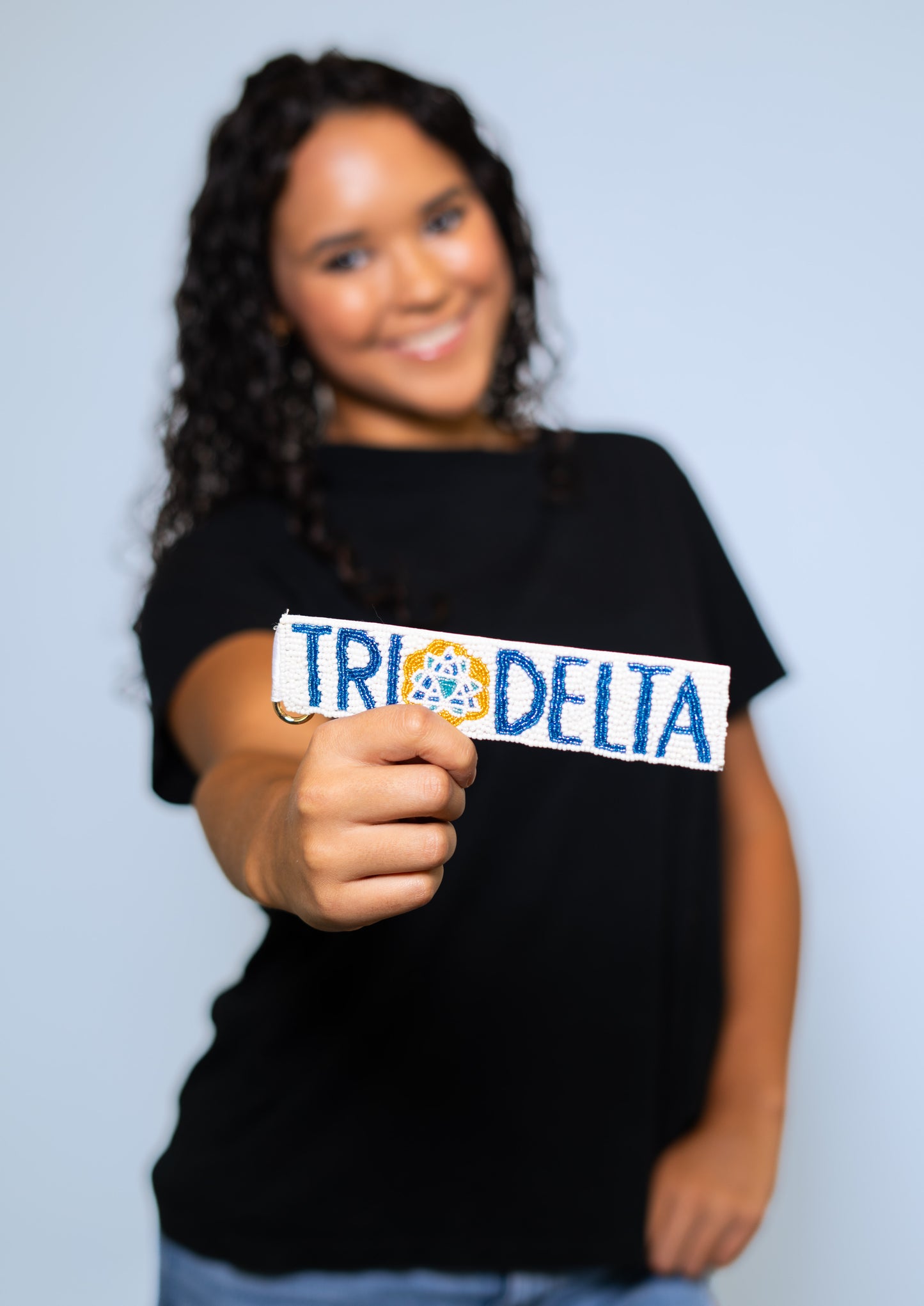 Wholesale | Tri Delta (Licensed Greek) | Beaded Bag Tag