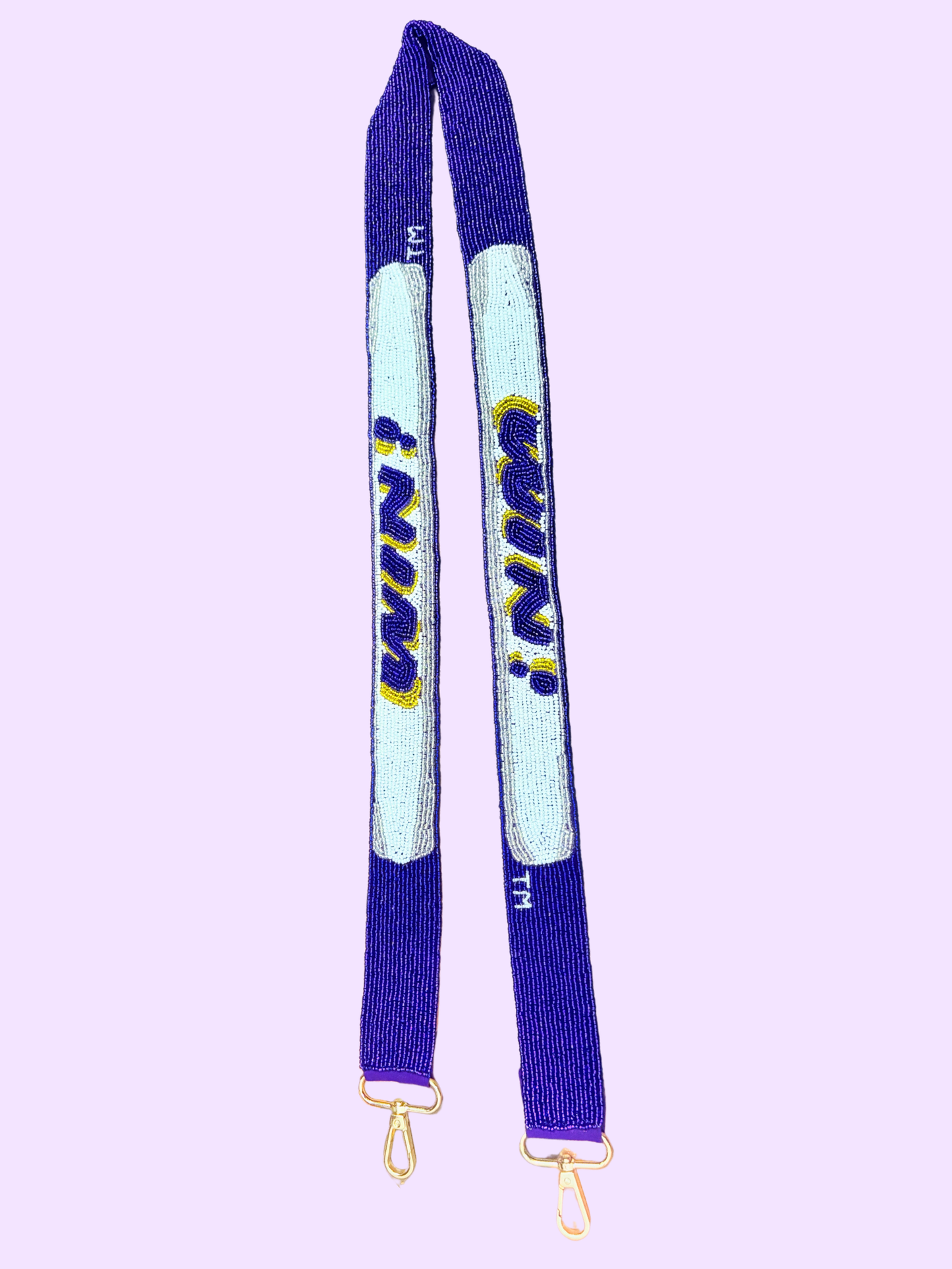 Wholesale | LSU Win! Bar (Licensed) | Custom Beaded Purse Strap (Purple)