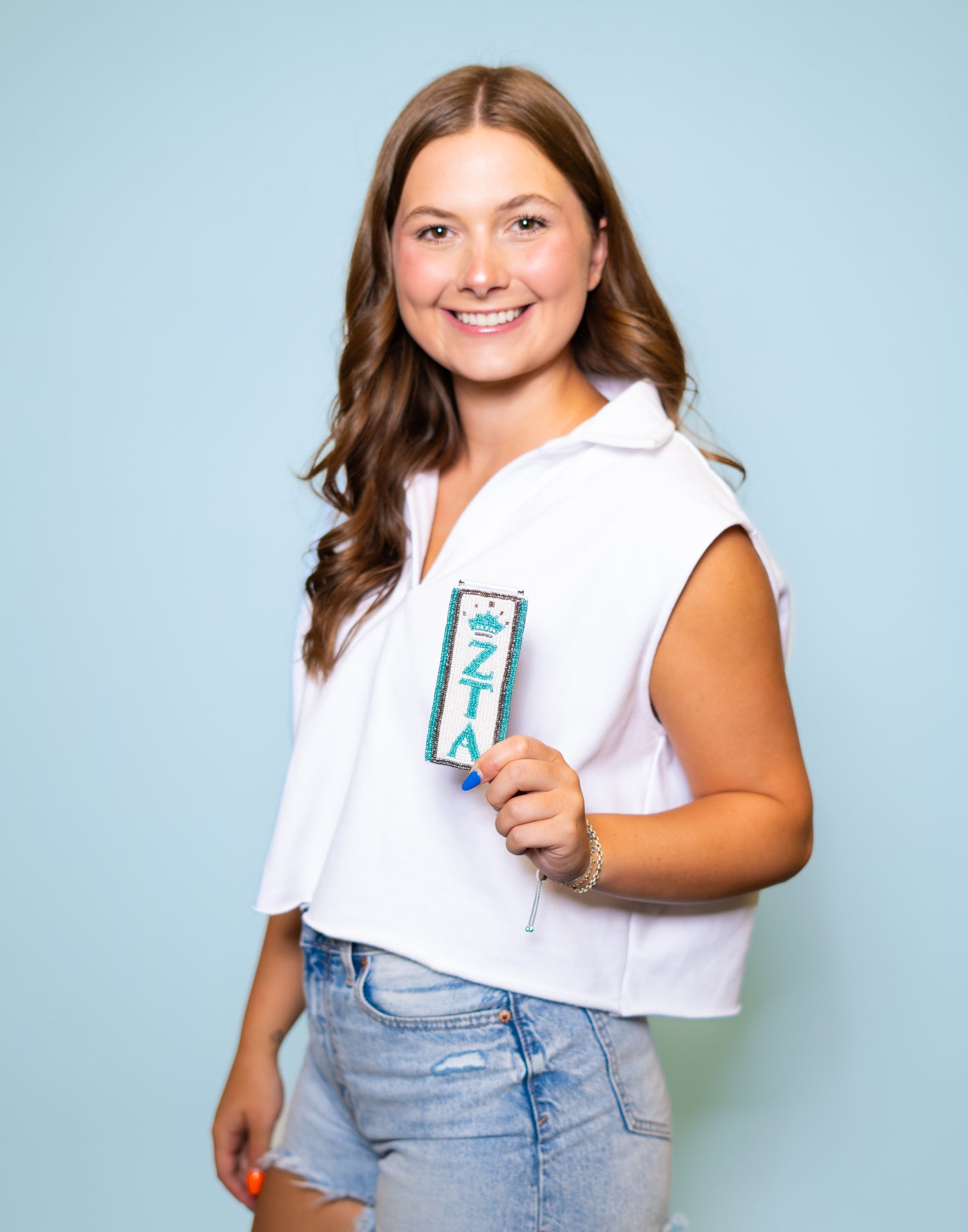 Zeta Tau Alpha (Licensed Greek) | Beaded Bag Tag