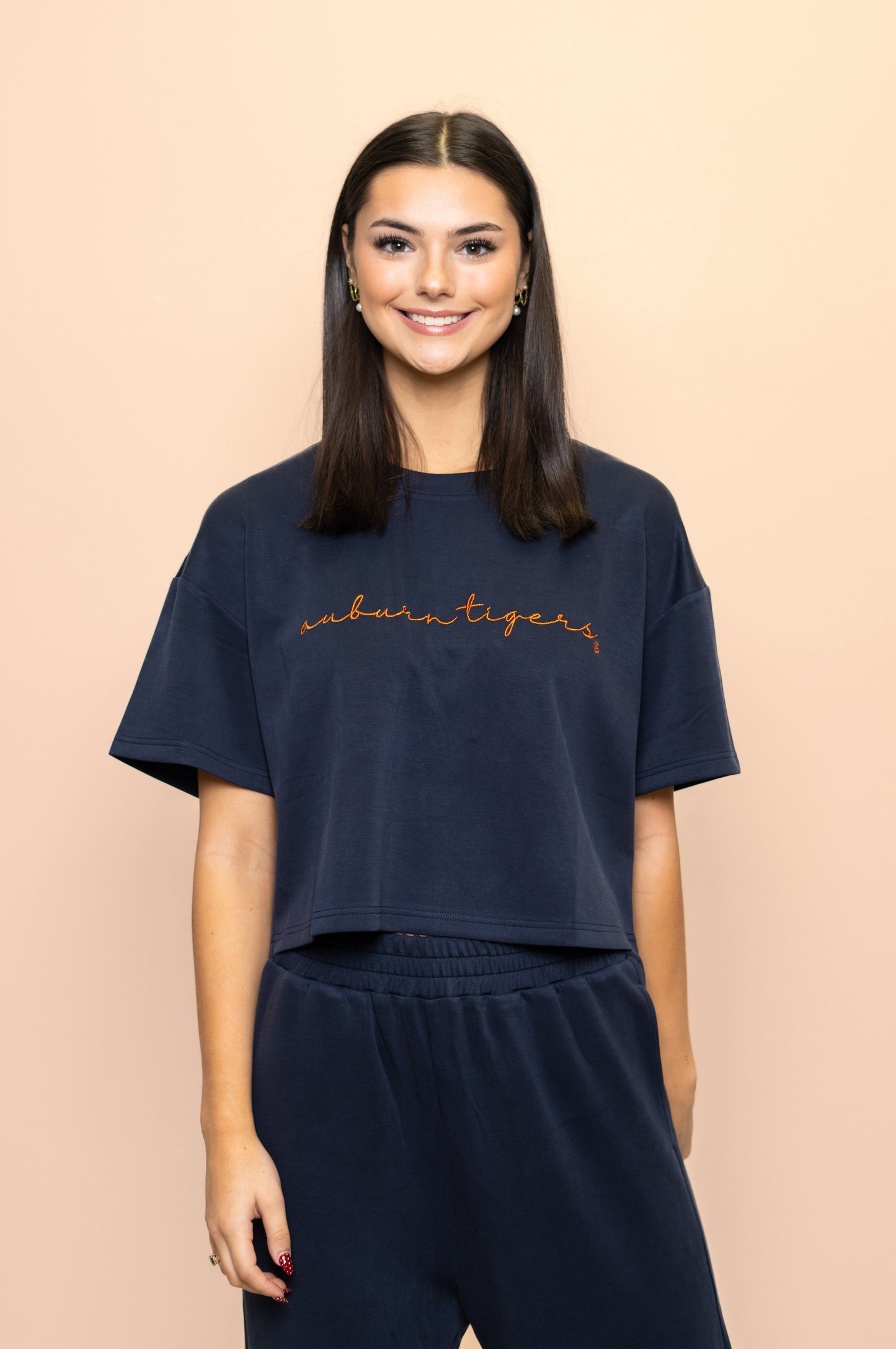 Wholesale | Auburn Tigers (Licensed) | Women's Buttery Soft Crop (Navy)