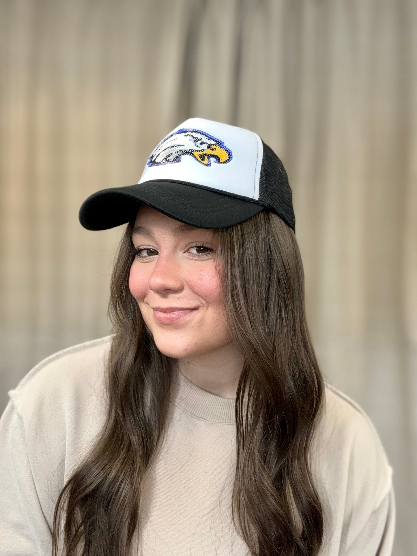 Wholesale | Eagle Pride Hat | Sequin Embroidery Trucker Hat