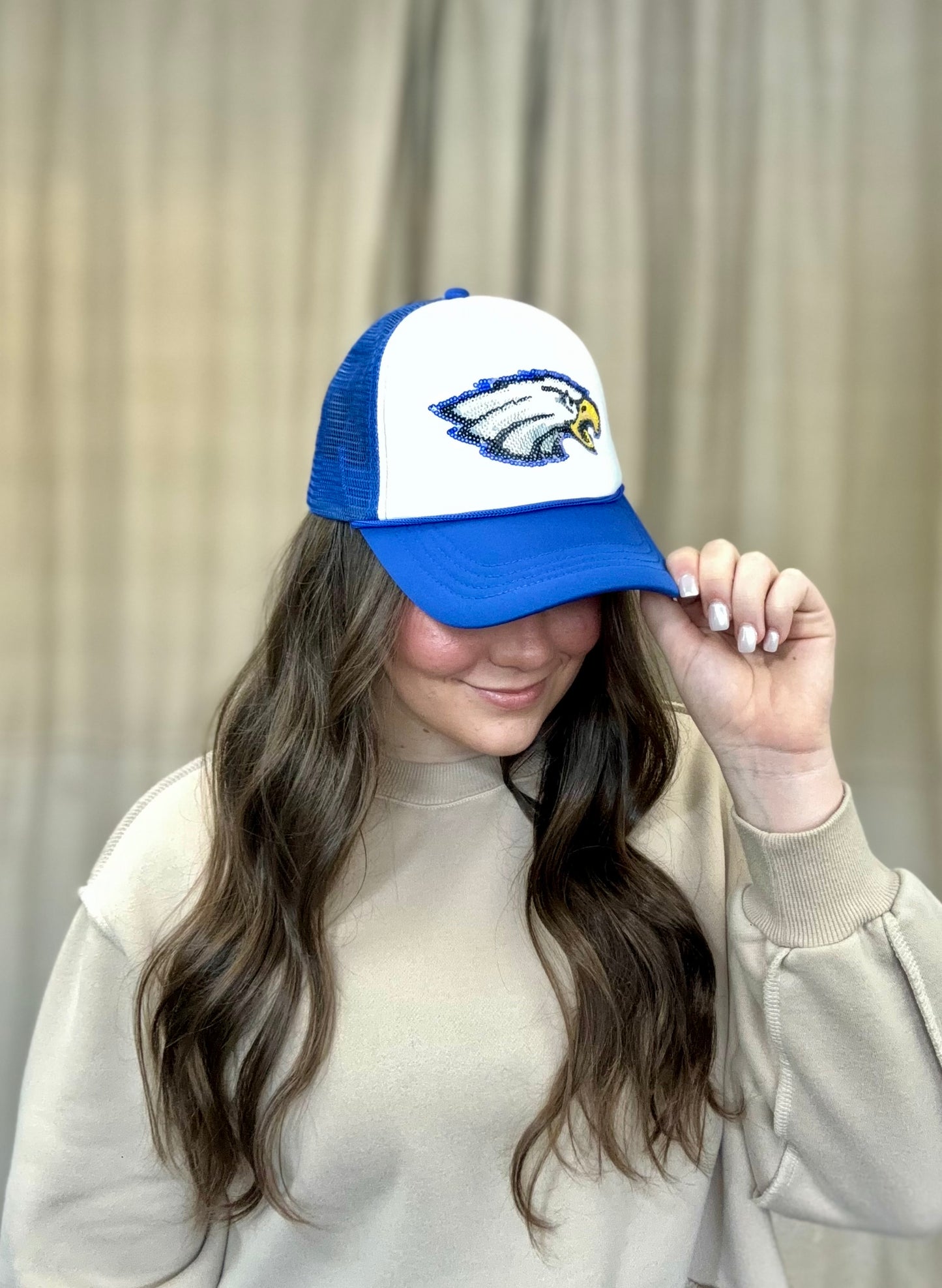 Wholesale | Eagle Pride Hat | Sequin Embroidery Trucker Hat