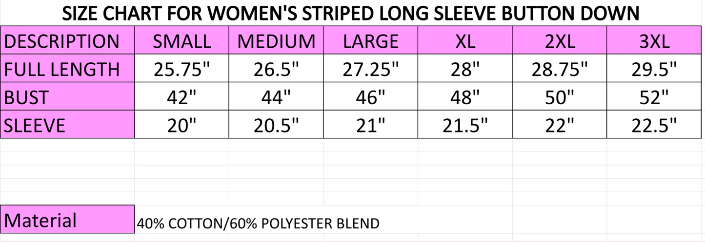 **PRE-ORDER ONLY** Wholesale | Mardi Gras Float Wrap-Around | Women's Striped Button Down (Purple)