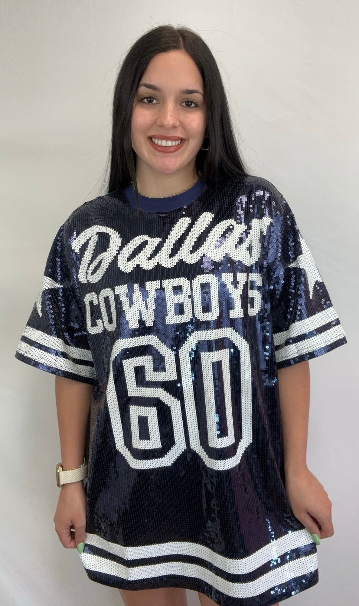 dallas cowboys glitter dress Cowboys Sequin Dress Dallas Cowboys Women's Dress Dallas Cowboys Sparkly Dress