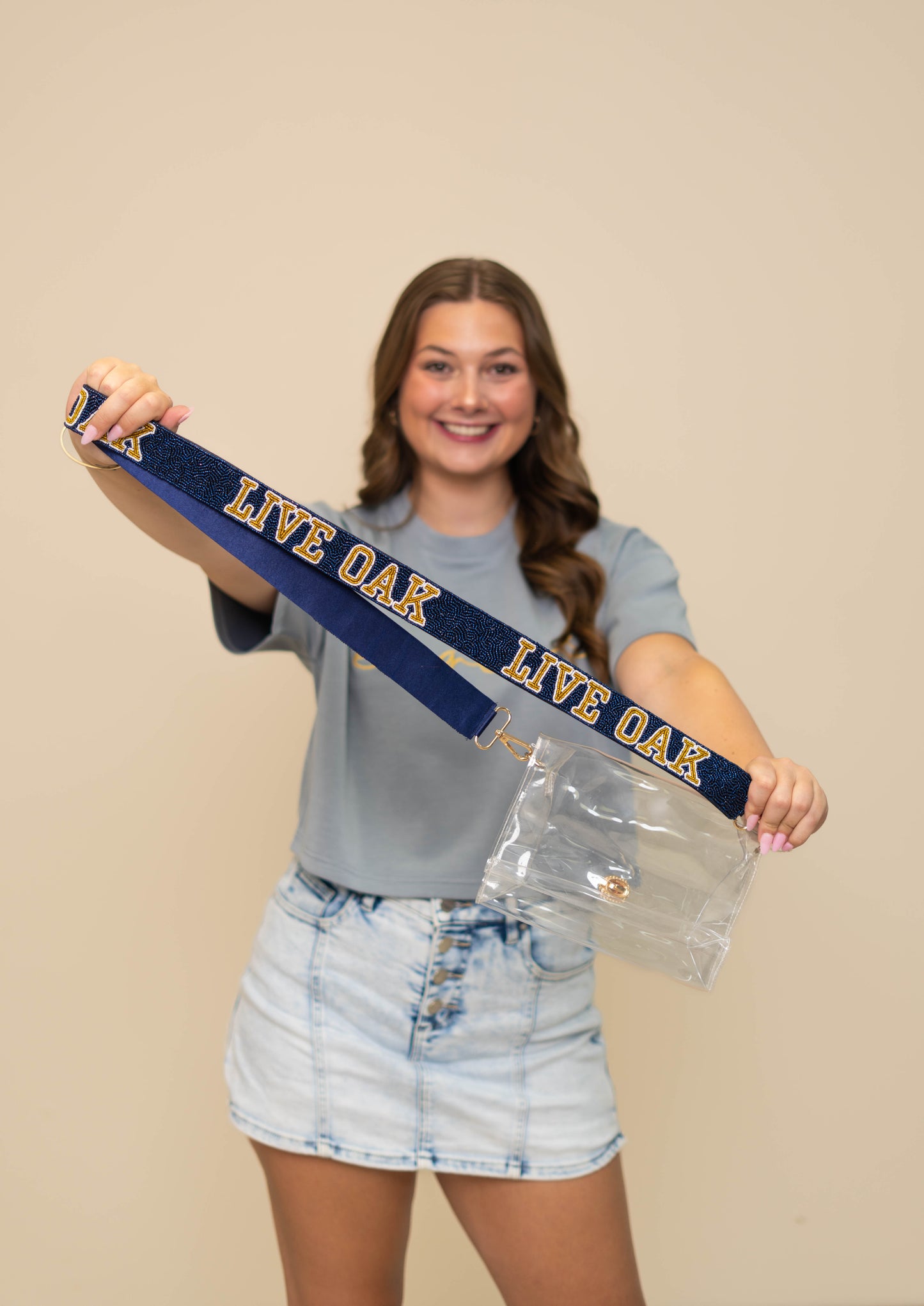 Live Oak | Custom Beaded Purse Strap (Navy)