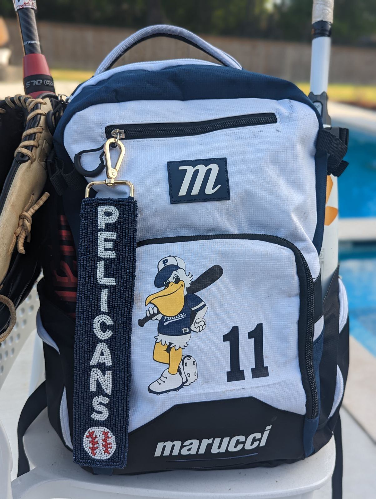 Custom Beaded Bag Tag | PELICANS