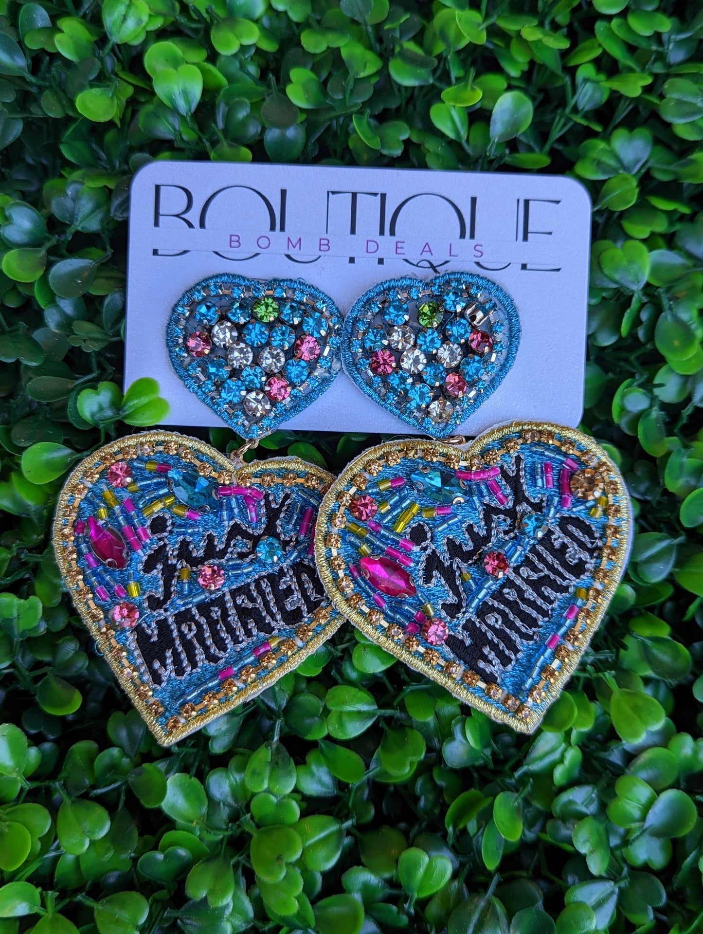 Just Married | Rhinestone Earrings