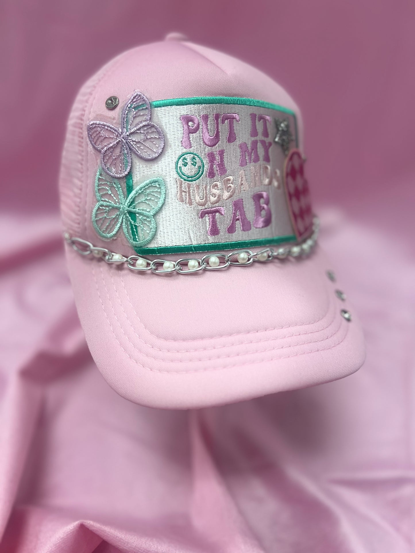 My Husband's Tab | Custom Trucker Hat ( Light Pink)