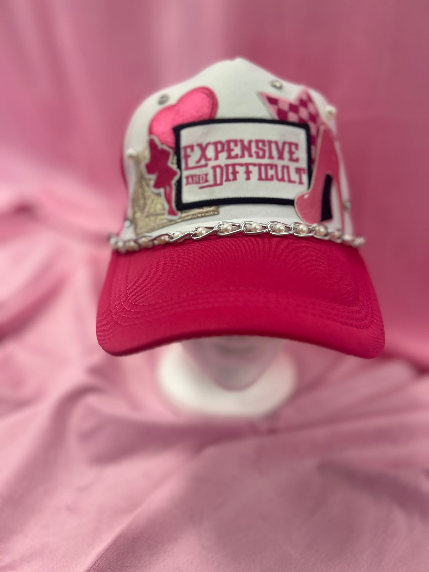 Expensive & Difficult | Custom Trucker Hat (Hot Pink)