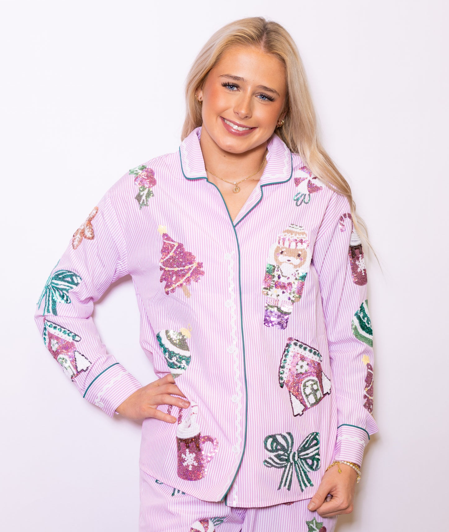 Women's Sequin Christmas Pajamas