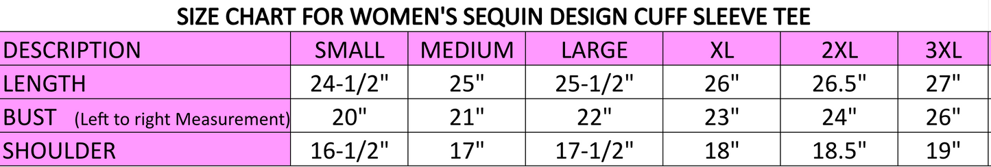 Jingle Bells Christmas Tree | Women's Sequin Design Cuff Sleeve Tee (White)