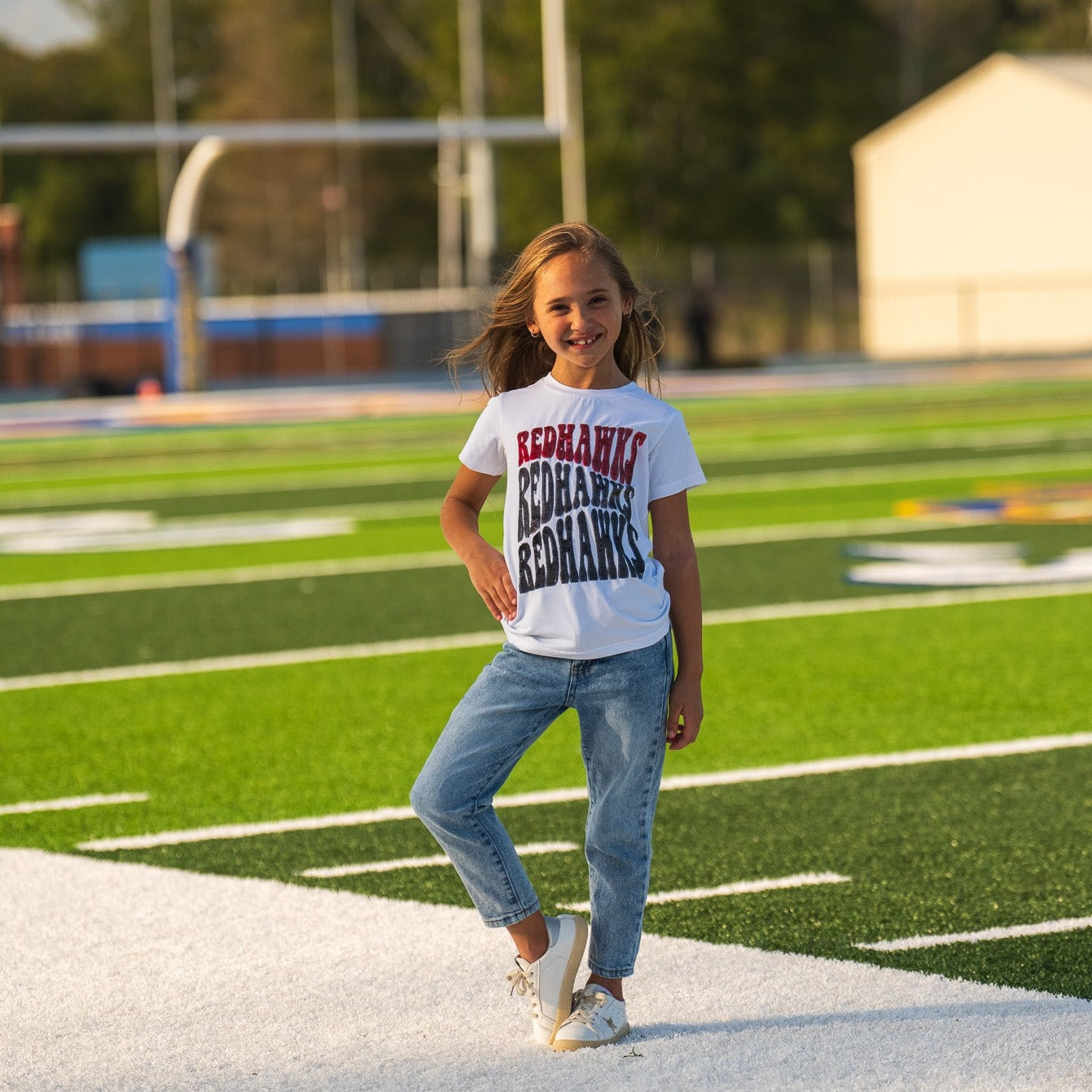 Mommy & Me | Groovy Redhawks Sequin Tee (White)