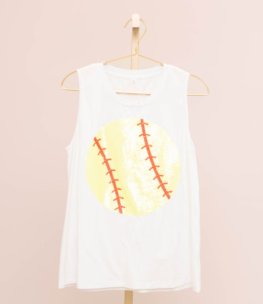 Softball | Women's Sequin Design Tank (White)