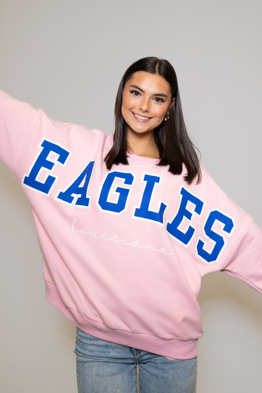Eagles Louisiana | Women's Drop Shoulder Sweatshirt (Pink)