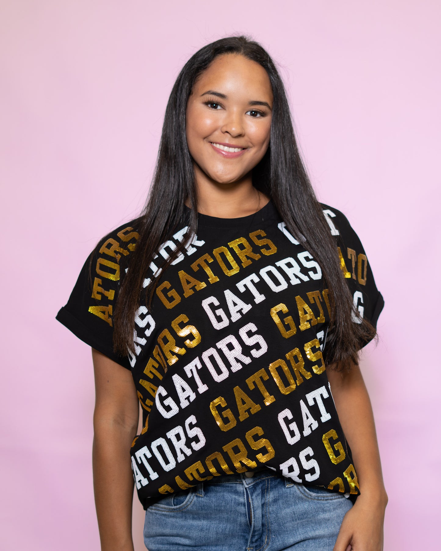 **PRE-ORDER ONLY** Wholesale | Gators Varsity Block | Women's Cuff Sleeve (Black)