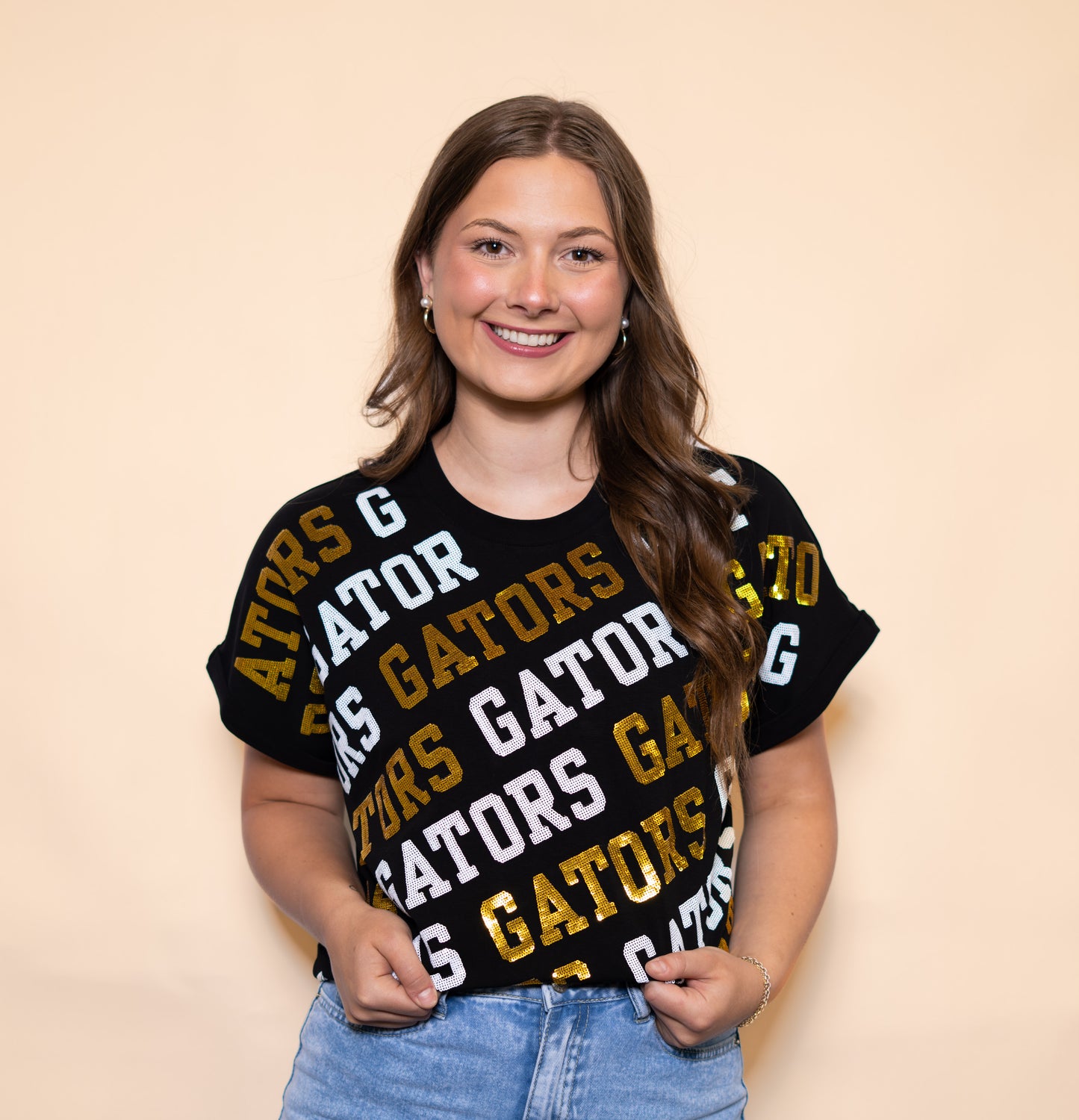 **PRE-ORDER ONLY** Wholesale | Gators Varsity Block | Women's Cuff Sleeve (Black)