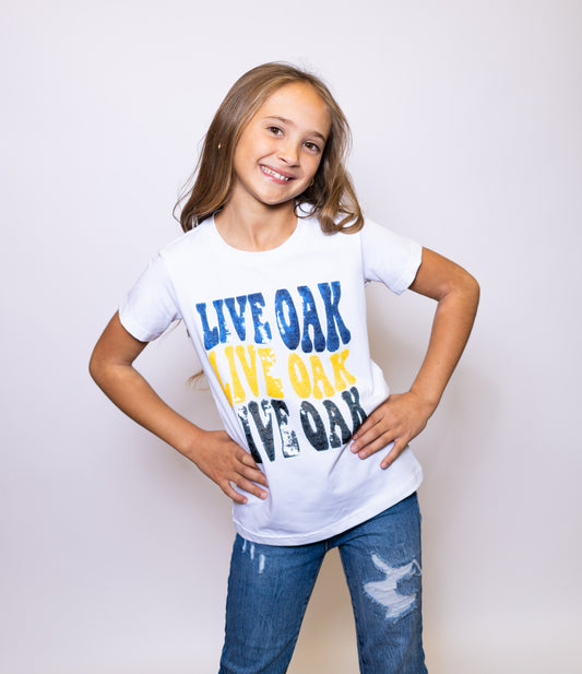 Youth | Groovy Live Oak Sequin Tee (White)