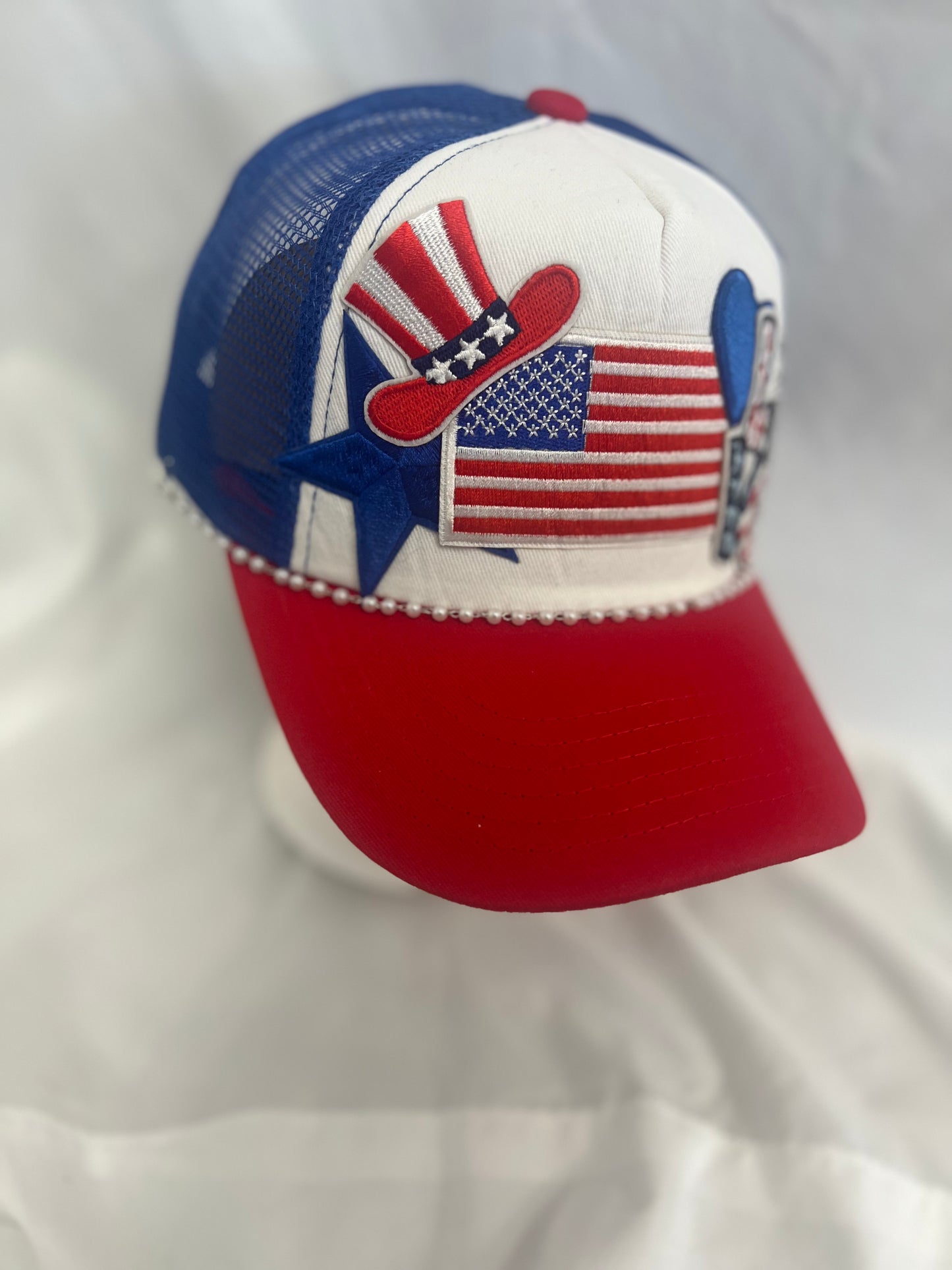 Love USA | Custom Trucker Hat (red/ blue/white)