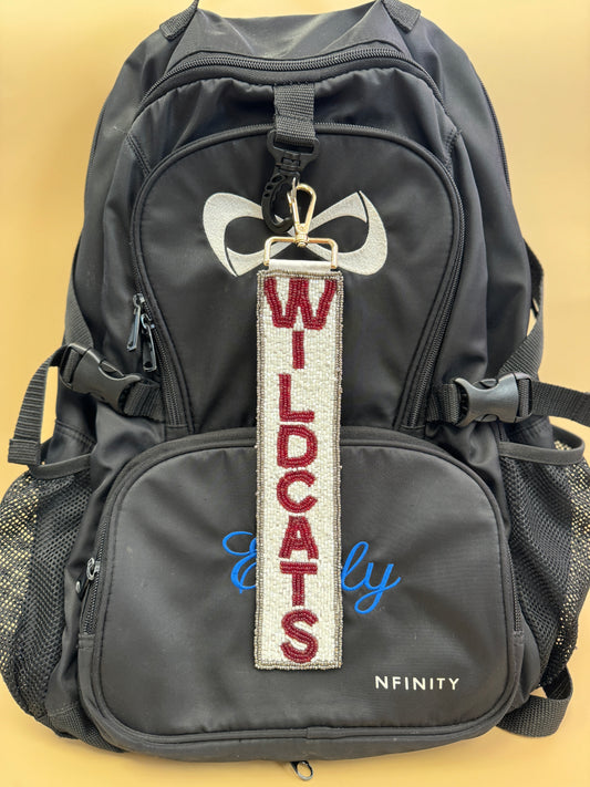 Custom Beaded Bag Tag | CENTRAL WILDCATS