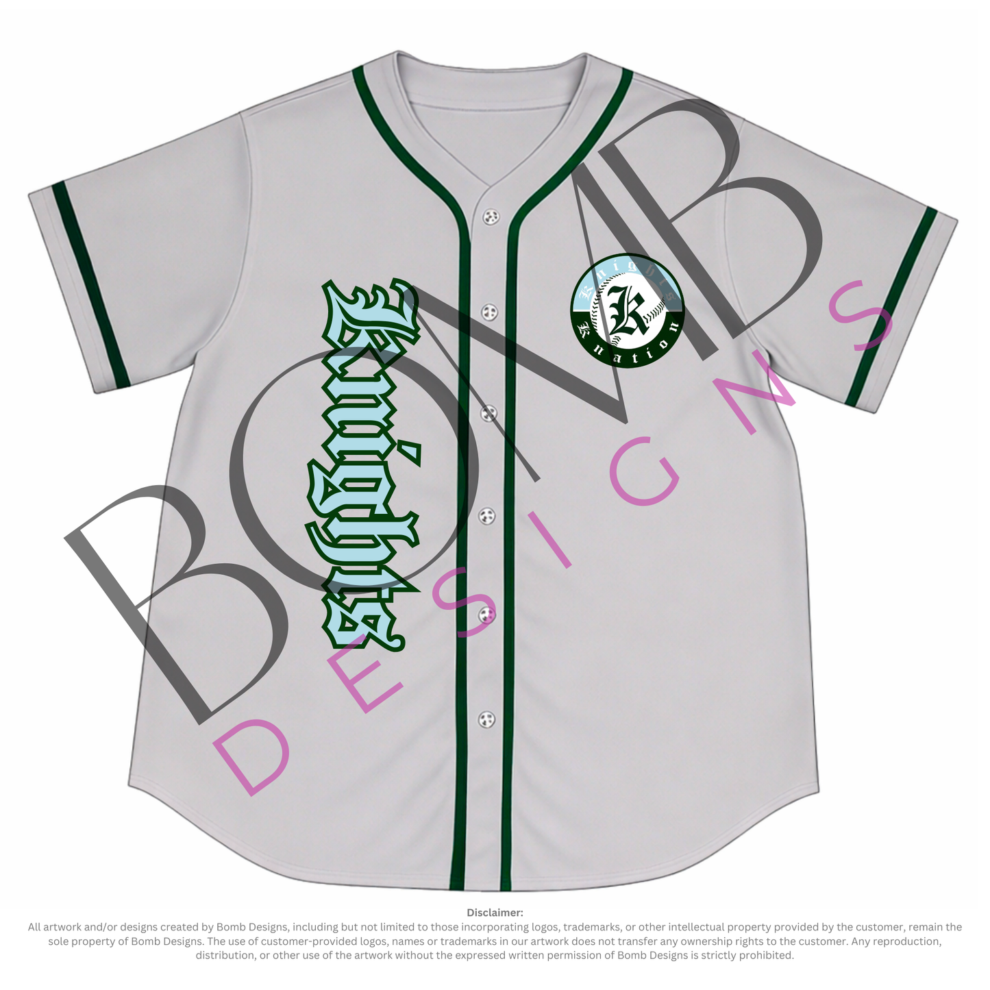 **PRE-ORDER ONLY** Knights Knation | Women's Sequin Embroidery Baseball Jersey (Grey)