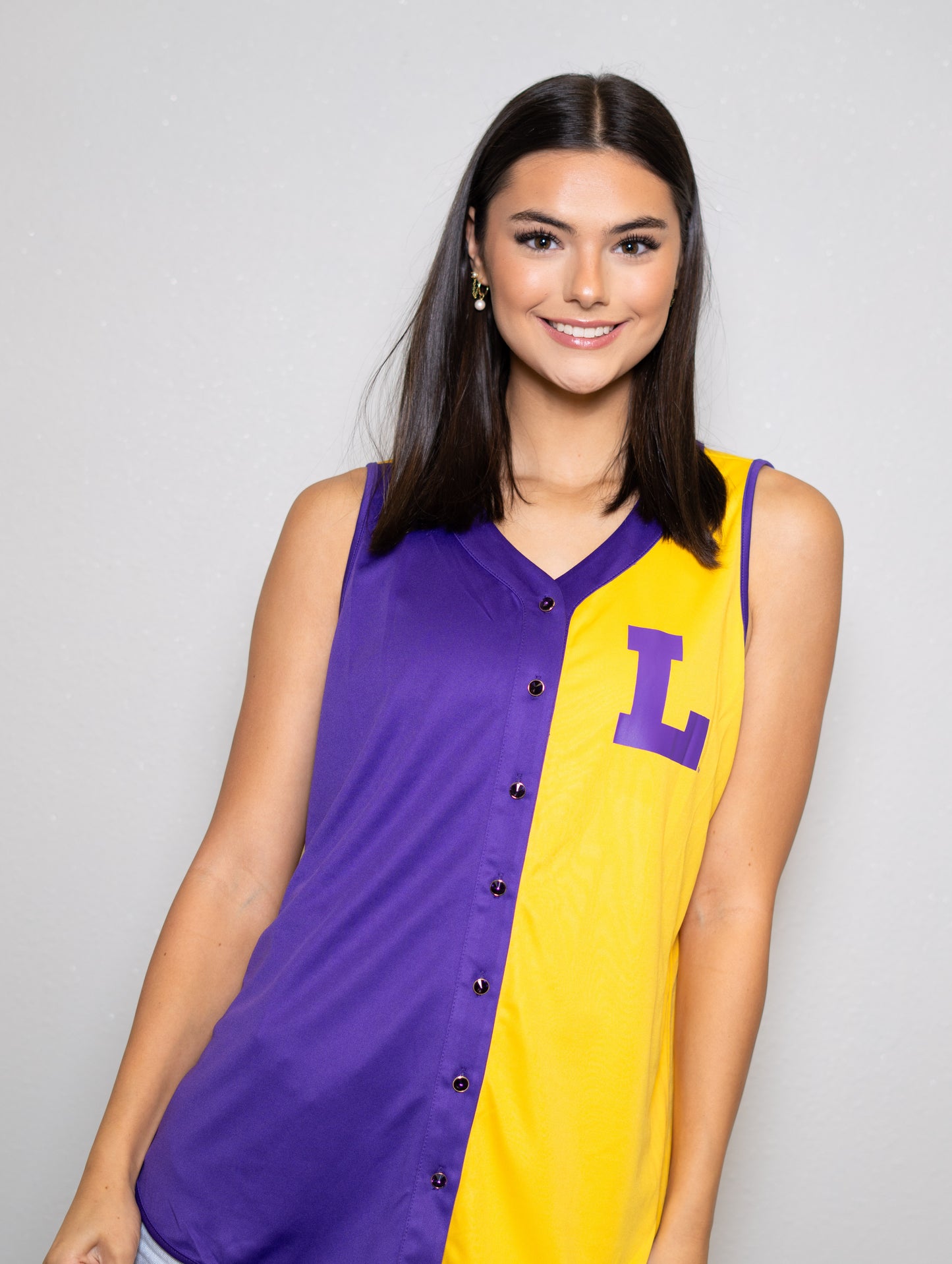 Wholesale | LSU Vintage (Licensed) | 2-Tone Baseball Jersey (Purple/Gold)