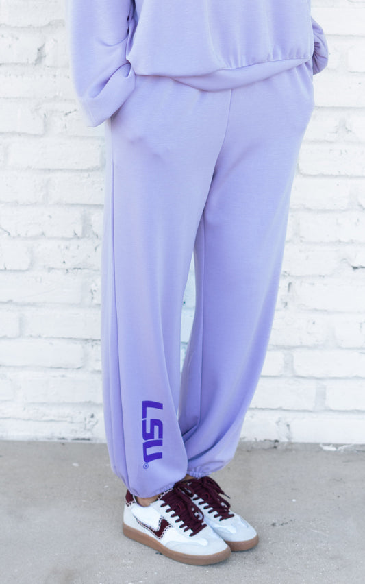 Wholesale | LSU (Licensed) | Women's Buttery Soft Joggers (Lavender)