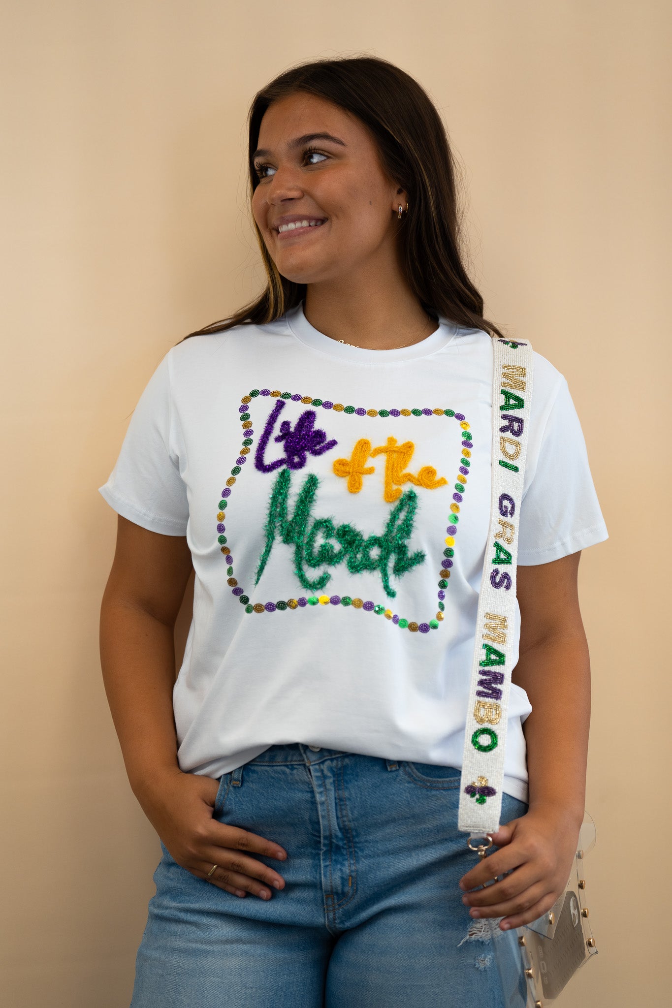 Life of the Mardi | Tinsel Rope & Sequin Women's Tee