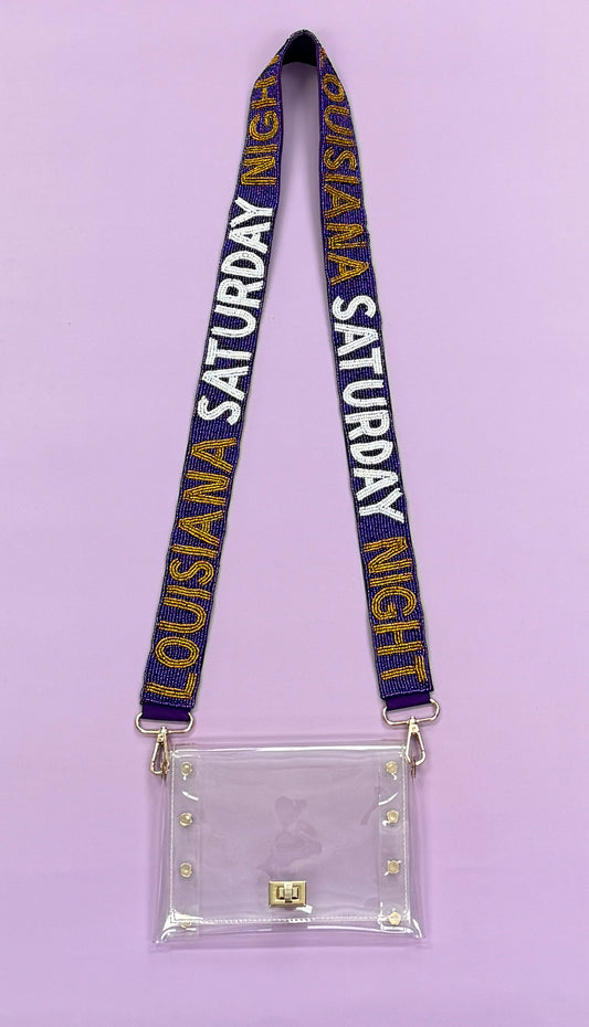 Louisiana Saturday Night | Custom Beaded Purse Strap (PURPLE)