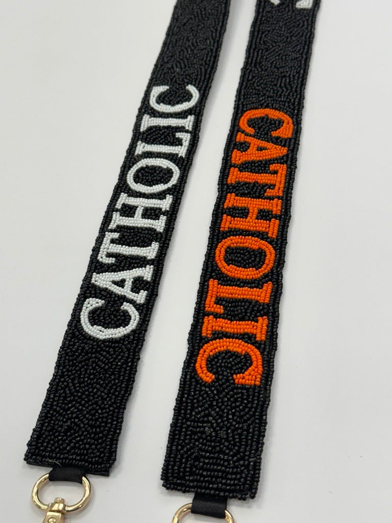 CATHOLIC | Custom Beaded Purse Strap