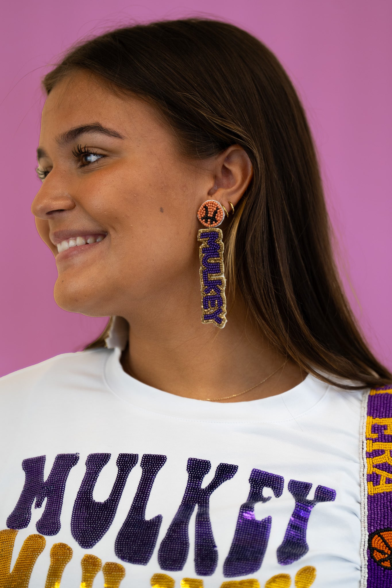 Mulkey Basketball | Custom Beaded Earrings