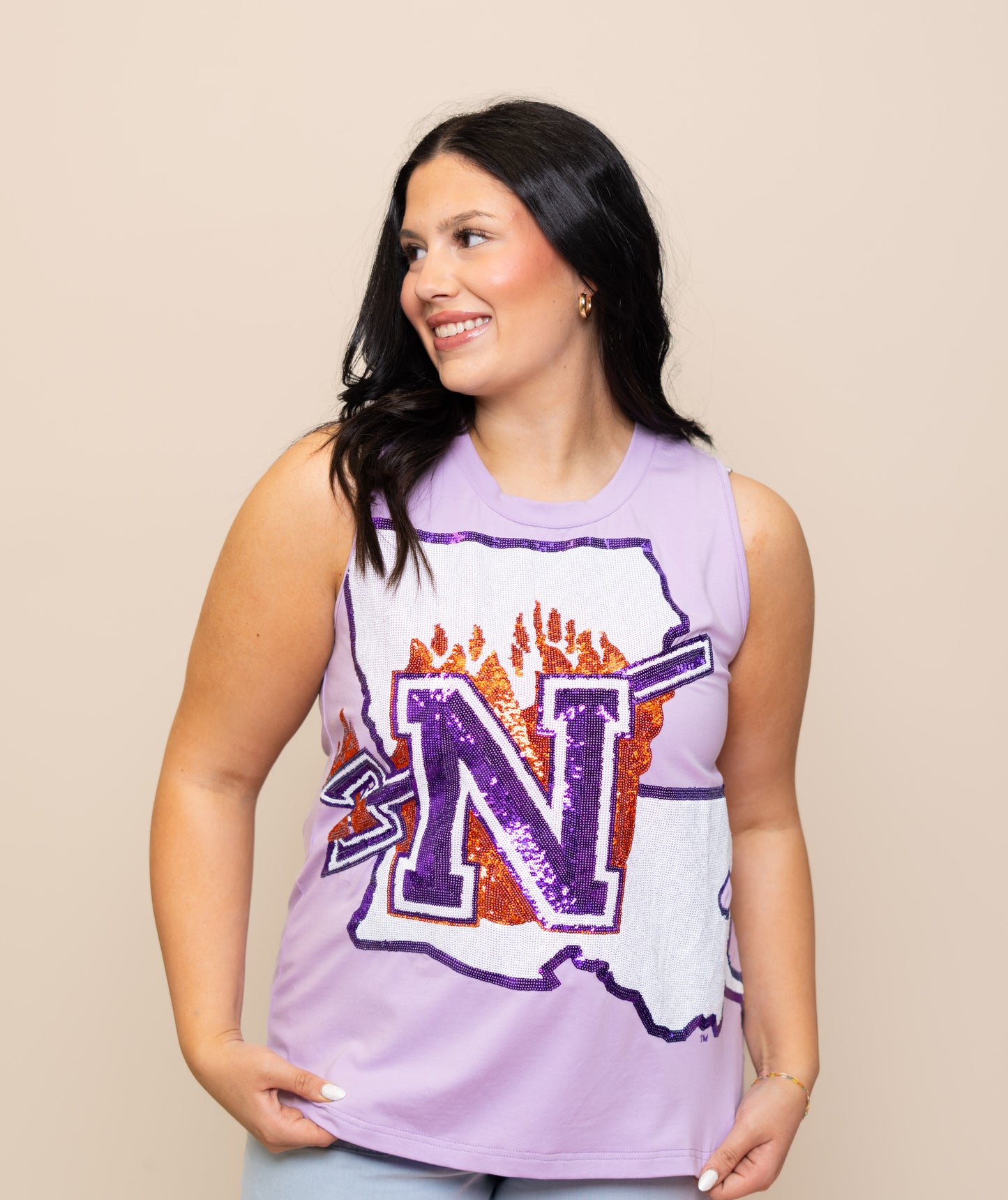 Northwestern State University (Licensed) | Women's Sequin Design Tank (Lavender)