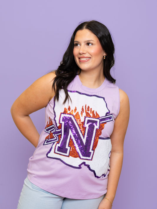 Northwestern State University (Licensed) | Women's Sequin Design Tank (Lavender)