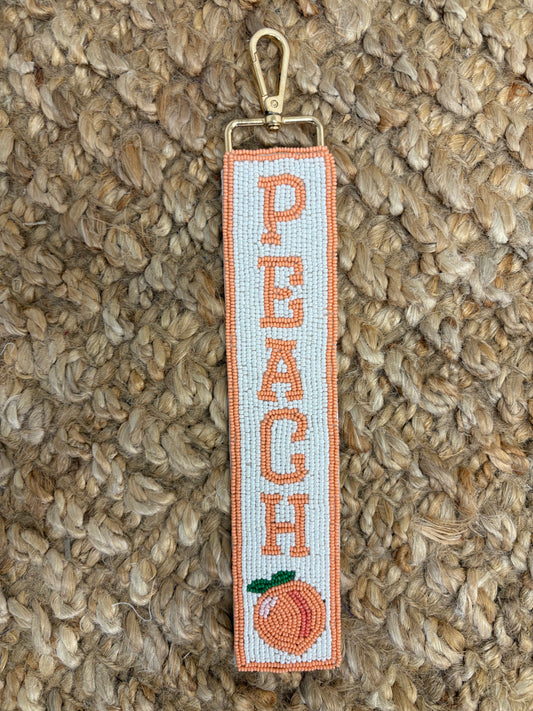 PEACH | Custom Beaded Bag Tag