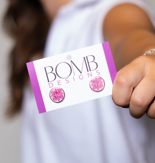Wholesale | Phi Mu (Licensed Greek) | Earrings (Silver)