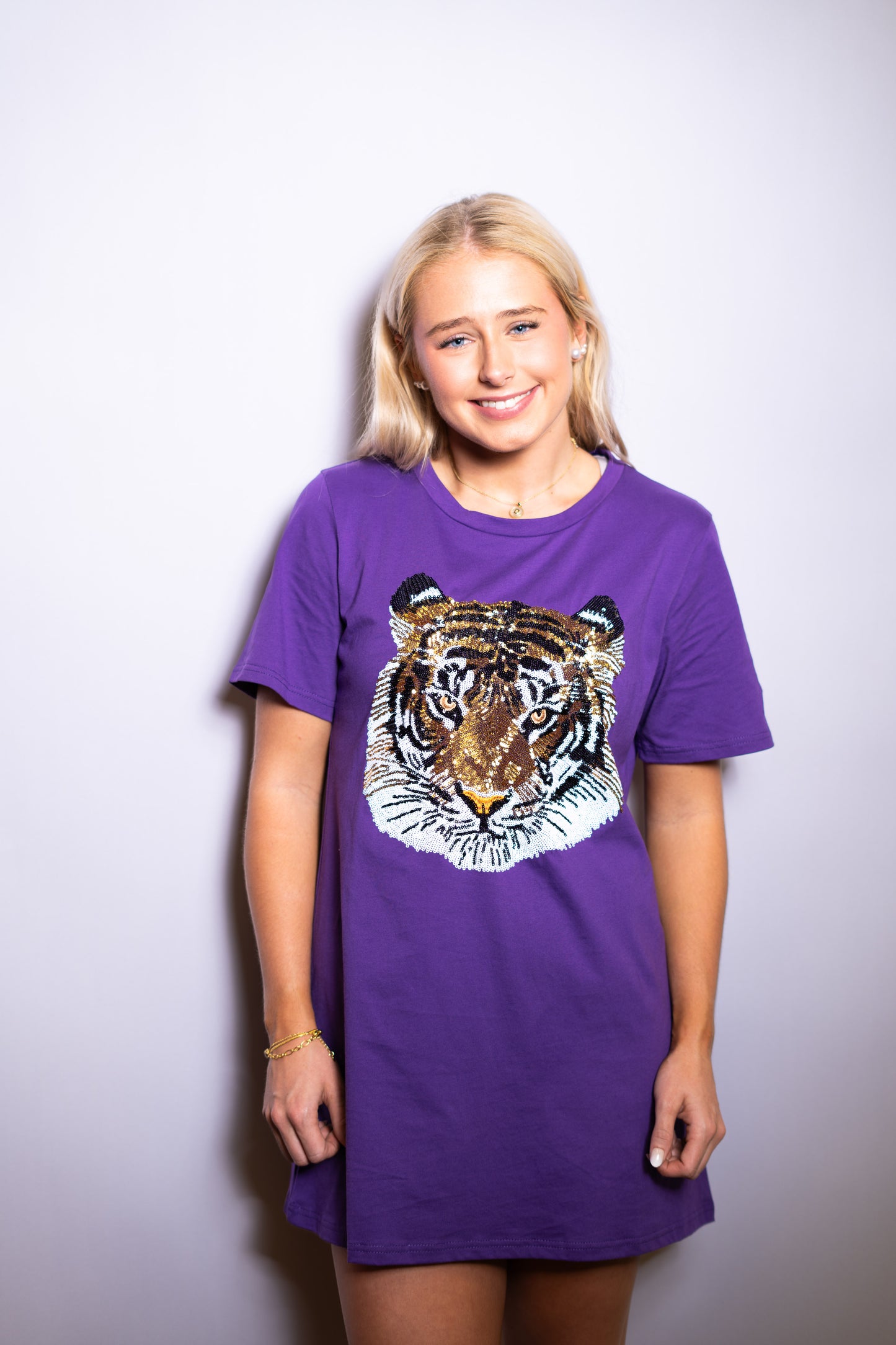 Wholesale | Geauxlden Tiger | Women's Sequin Design (Purple)