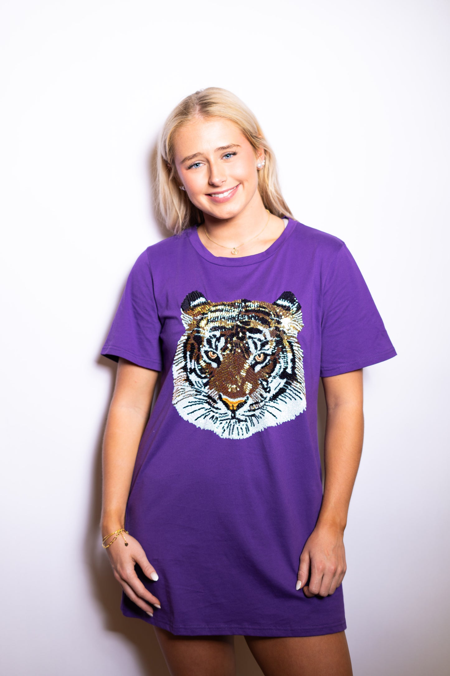 Wholesale | Geauxlden Tiger | Women's Sequin Design (Purple)